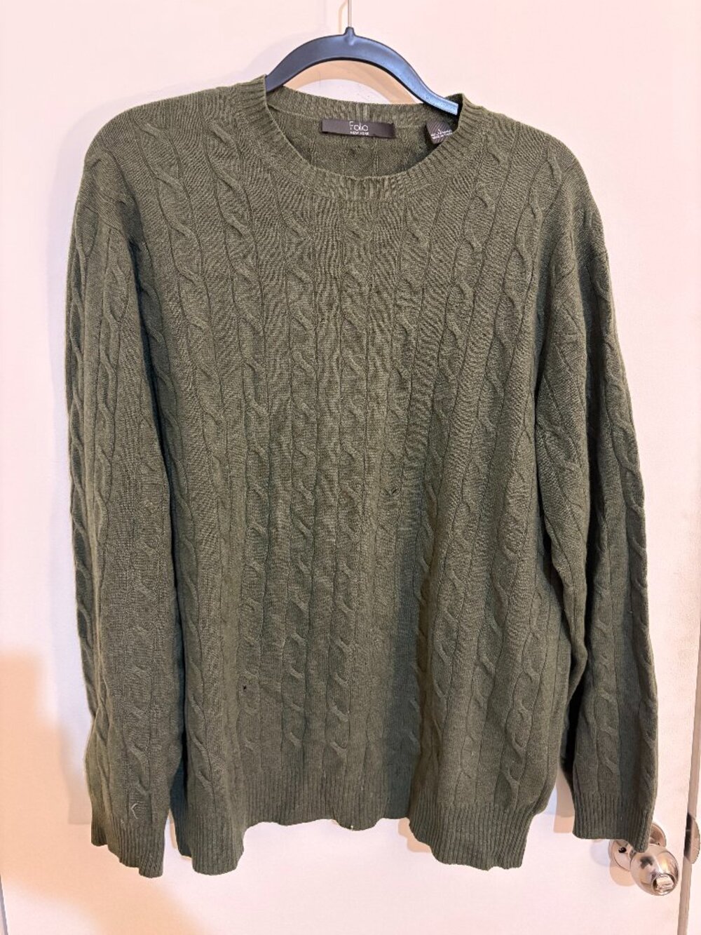 Folio New York Cable Knit Sweater Green Size L